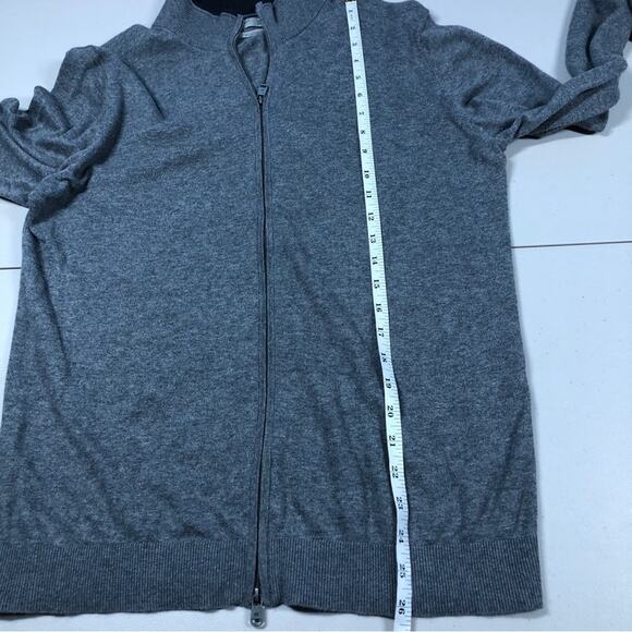 Mango cotton/cashmere lite gray zippered cardigan Medium - Picture 4 of 7